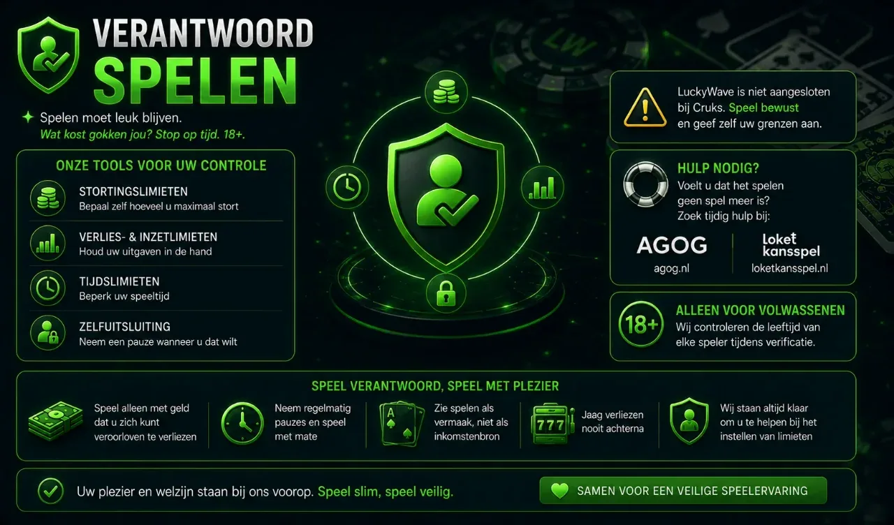 Verantwoord spelen tools en limieten icoon